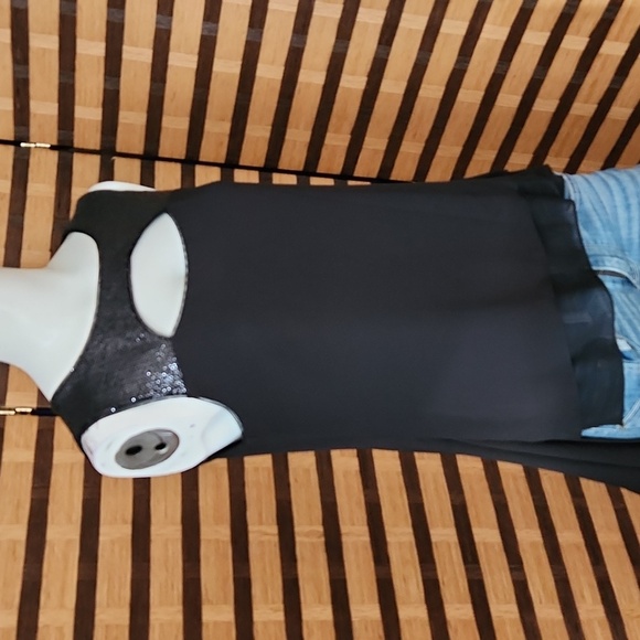 Bcbgmazazria chiffon sequin keyhole top - Picture 2 of 11